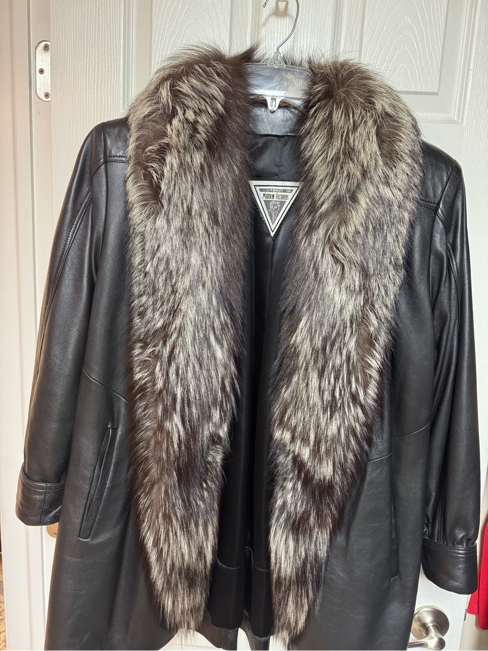 J. Percy for Marvin Richards Dark Brown Faux Fur-Trim Cape